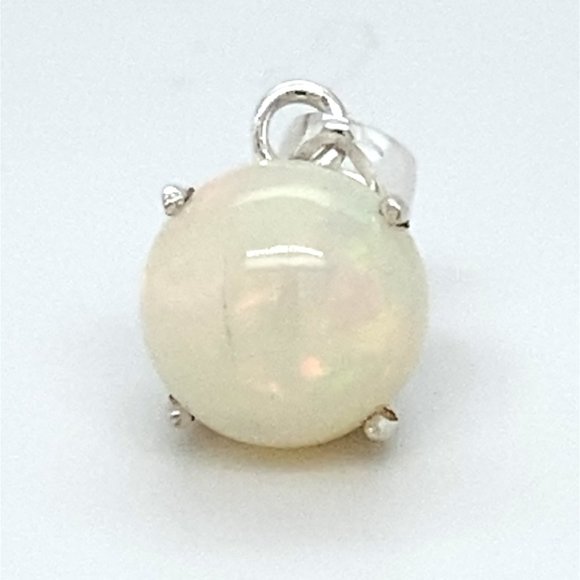 White Opal 4.30ct Platinum Solid Silver Pendant - Picture 1 of 8